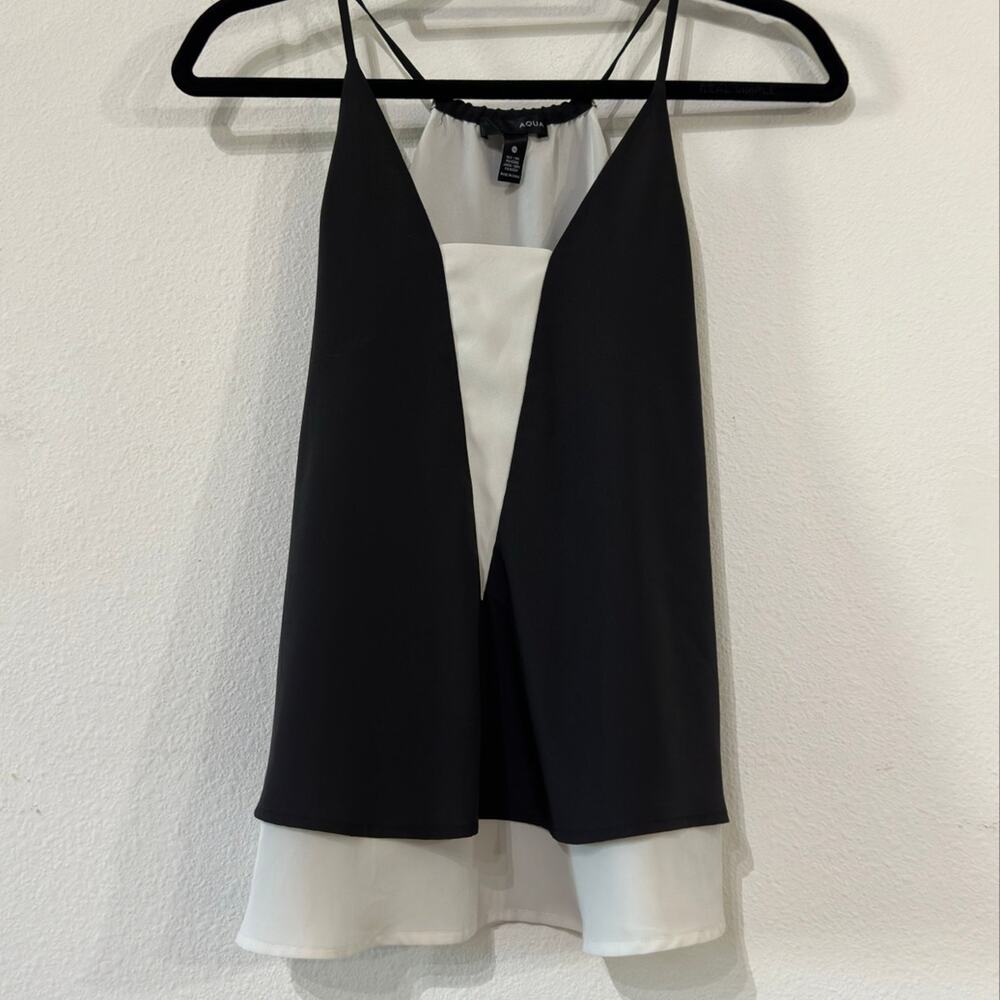 Aqua Women's Black & White Tank Top
